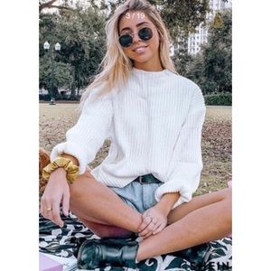 Shein Drop Shoulder Balloon Sleeve Sweater